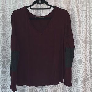 Dark burgundy/dark grey long sleeve shirt